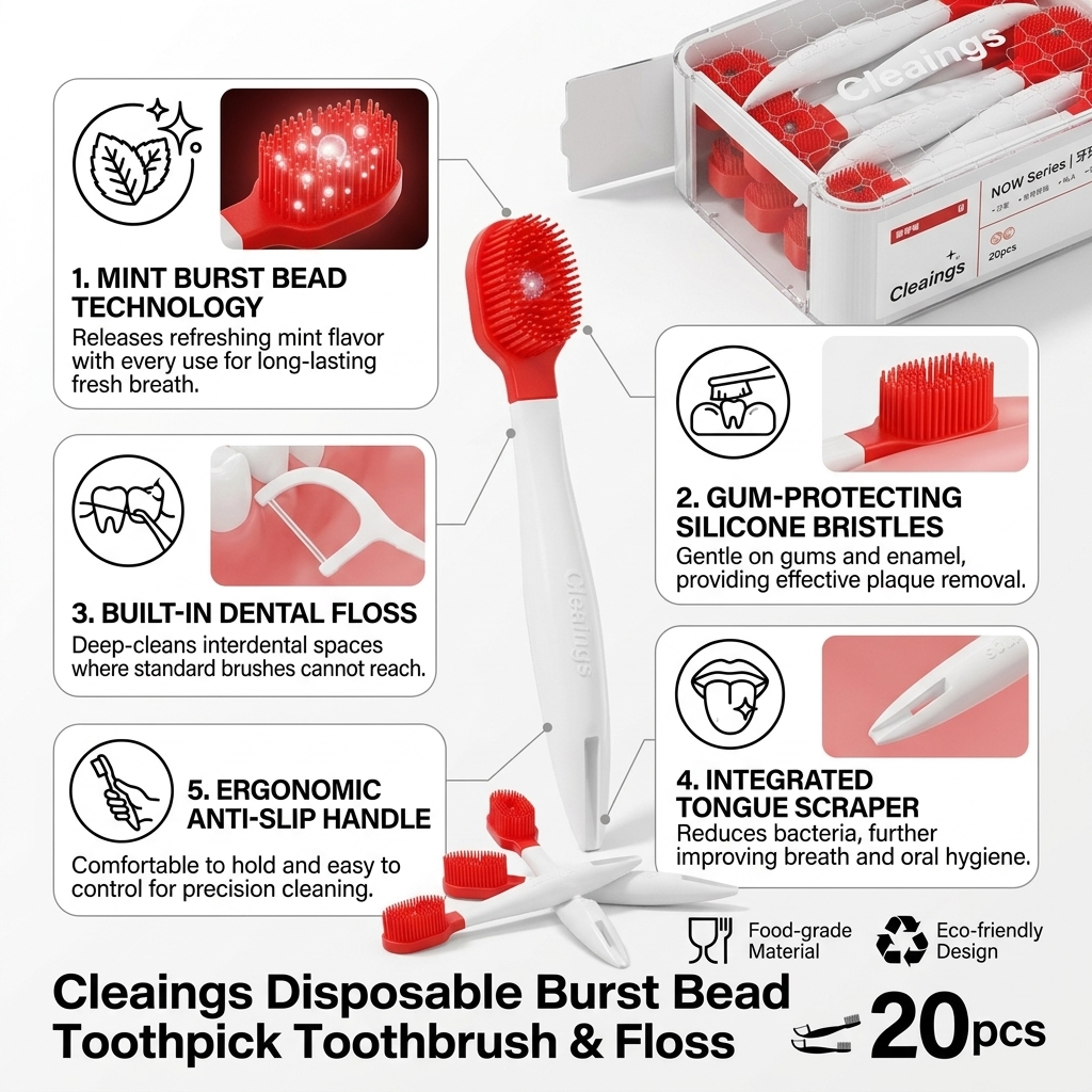 Cleaings Portable Burst Bead Toothbrush - 20 Pack（副本）