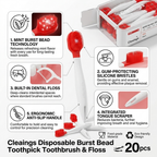 Cleaings Portable Burst Bead Toothbrush - 20 Pack（副本）